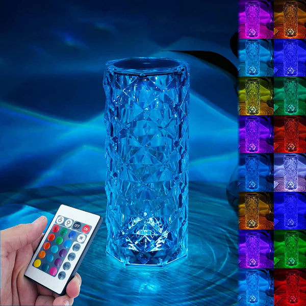 Crystal Diamond Table Lamp, 16 Color Changing Touch Lamp