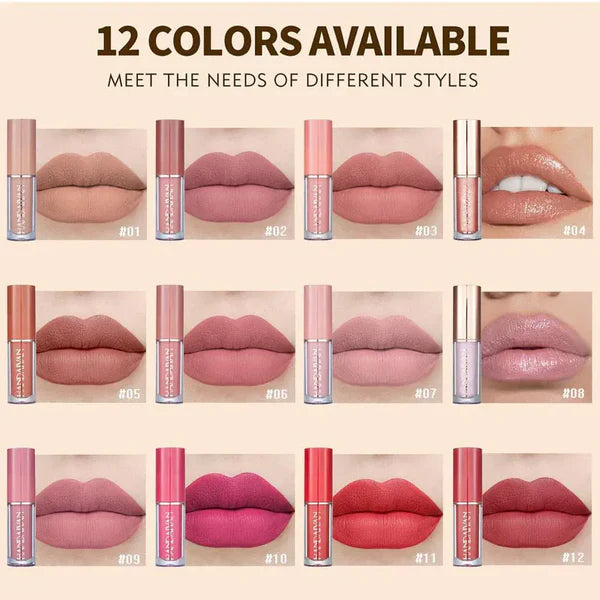 Crazy girl Professional Liquid Matte Lipstick | 12 pcs set Waterproof Long lasting | Multicolor | 36 ml)