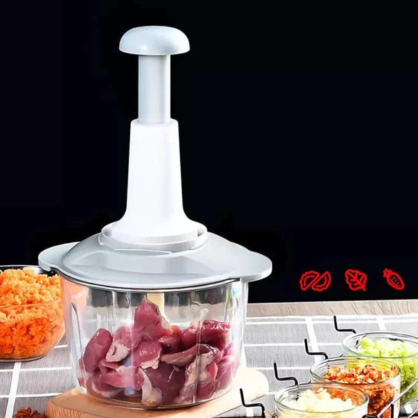 Manual Food Chopper Hand-Press